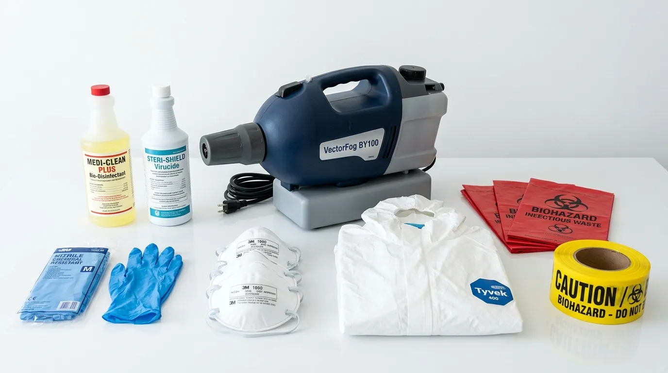 Professional biohazard remediation crew working in Venice